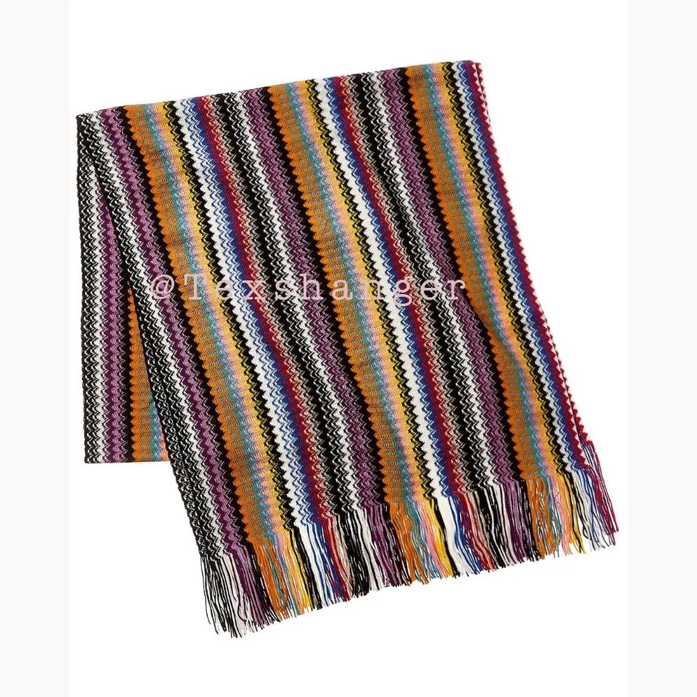 NWT Missoni Wool Chevron Pattern Multicolor Scarf - Picture 1 of 9